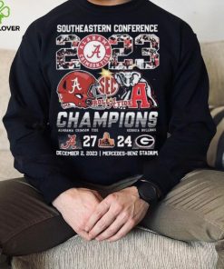 Alabama Crimson Tide Southeastern Conference 2023 Roll Tide Champions Bama 27 24 Georgia Shirt