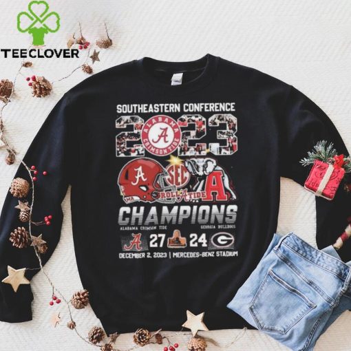 Alabama Crimson Tide Southeastern Conference 2023 Roll Tide Champions Bama 27 24 Georgia Shirt