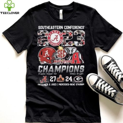 Alabama Crimson Tide Southeastern Conference 2023 Roll Tide Champions Bama 27 24 Georgia Shirt