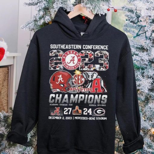 Alabama Crimson Tide Southeastern Conference 2023 Roll Tide Champions Bama 27 24 Georgia Shirt