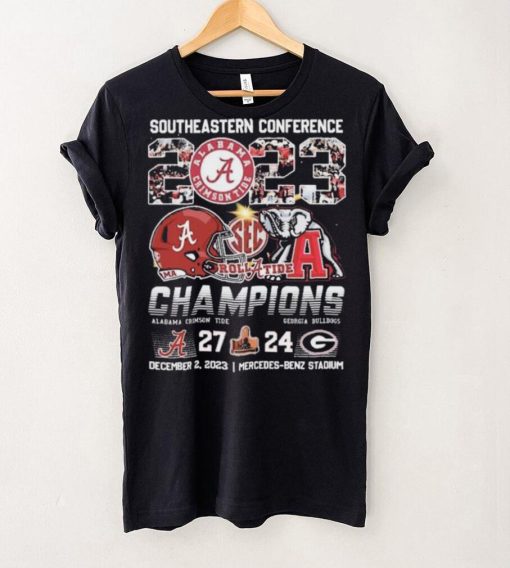 Alabama Crimson Tide Southeastern Conference 2023 Roll Tide Champions Bama 27 24 Georgia Shirt