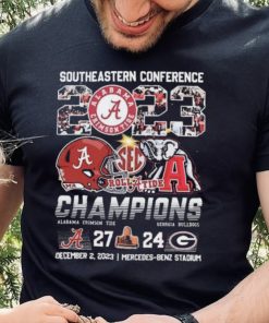 Alabama Crimson Tide Southeastern Conference 2023 Roll Tide Champions Bama 27 24 Georgia Shirt