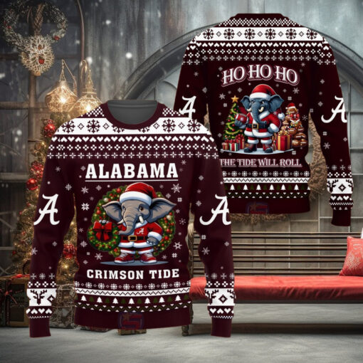 Alabama Crimson Tide The Tide Will Roll Christmas Sweater1