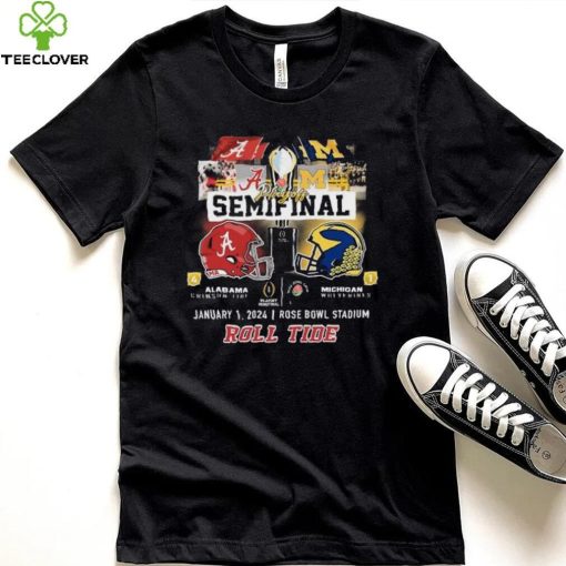 Alabama Crimson Tide Vs Michigan Wolverines CFP Playoff Semifinal Rose Bowl 2024 Roll Tide Shirt