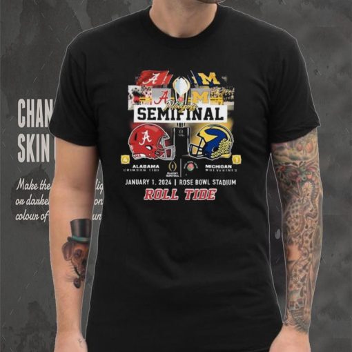 Alabama Crimson Tide Vs Michigan Wolverines CFP Playoff Semifinal Rose Bowl 2024 Roll Tide Shirt