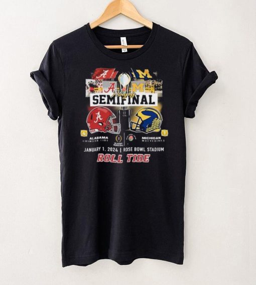 Alabama Crimson Tide Vs Michigan Wolverines CFP Playoff Semifinal Rose Bowl 2024 Roll Tide Shirt