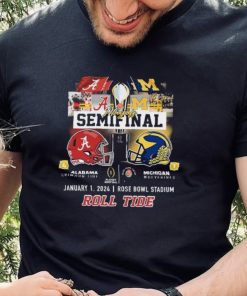 Alabama Crimson Tide Vs Michigan Wolverines CFP Playoff Semifinal Rose Bowl 2024 Roll Tide Shirt