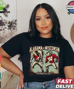 Alabama Crimson Tide Vs Wisconsin Badgers Football Showdown Mascot Retro 60s Comic Style September 14th 2024 T shirt