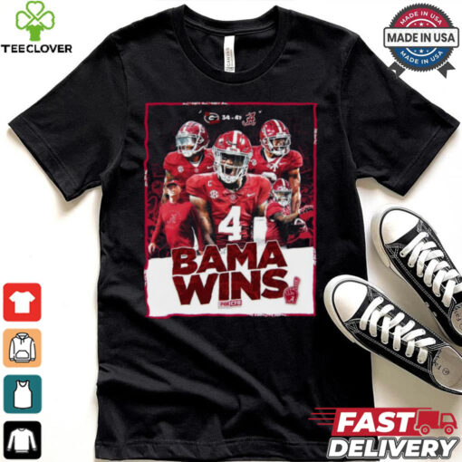 Alabama Crimson Tide Wins 41 34 Bulldogs Football 2024 In Tuscaloosa Final Score Shirt