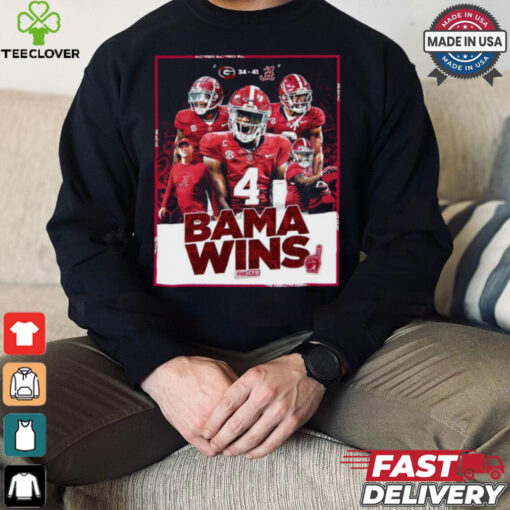 Alabama Crimson Tide Wins 41 34 Bulldogs Football 2024 In Tuscaloosa Final Score Shirt