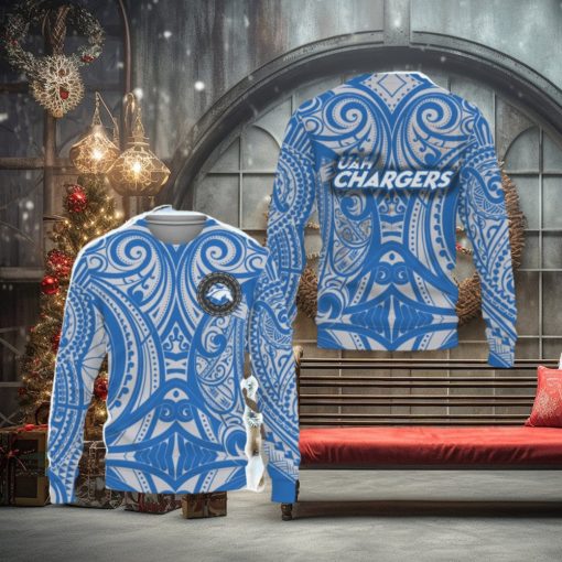 Alabama Huntsville Chargers Polynesian Tattoo Mix Teams Ugly Christmas Sweater