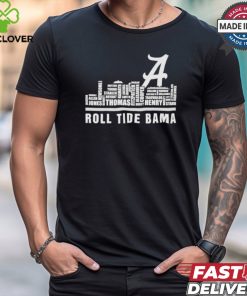 Alabama Skyline 2024 Alabama Crimson Tide Roll Tide Roll Players Name shirt