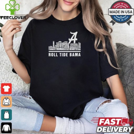 Alabama Skyline 2024 Alabama Crimson Tide Roll Tide Roll Players Name shirt