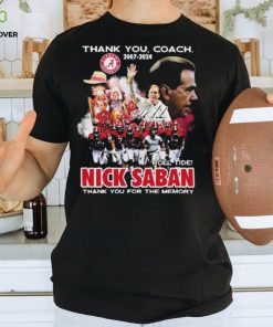 Alabama Thank You Coach Nick Saban 2007 2024 Roll Tide Shirt