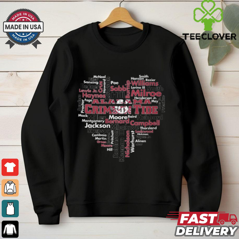Alabama crimsontide Word Cloud Player Names T Shirt Alabama crimsontide Word Cloud Player Names T Shirt