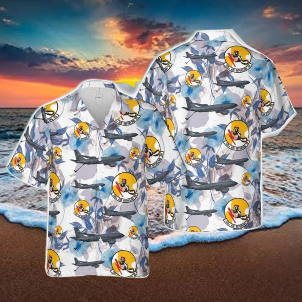 Alaska Air National Guard 168th Air Refueling Squadron Boeing KC 135R Stratotanker 3D Hawaiian Shirt Alaska Air National Guard 168th Air Refueling Squadron Boeing KC 135R Stratotanker 3D Hawaiian Shirt