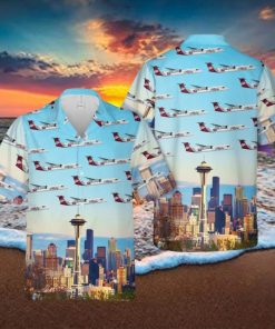 Alaska Airlines Q400 UM Aloha Hawaiian Shirt Beach Gift Short Sleeve Shirt