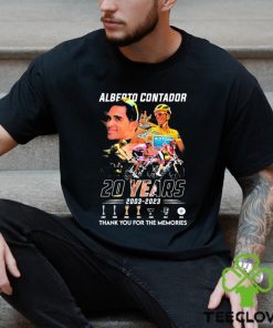 Alberto Contador 20 Years 2003 2023 Thank You For The Memories Signatures Shirt