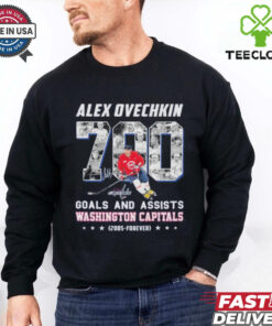 Alex Ovechkin Washington Capitals 700 Goals And Assists Signature Shirt