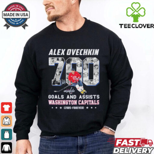 Alex Ovechkin Washington Capitals 700 Goals And Assists Signature Shirt