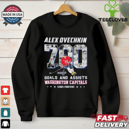 Alex Ovechkin Washington Capitals 700 Goals And Assists Signature Shirt