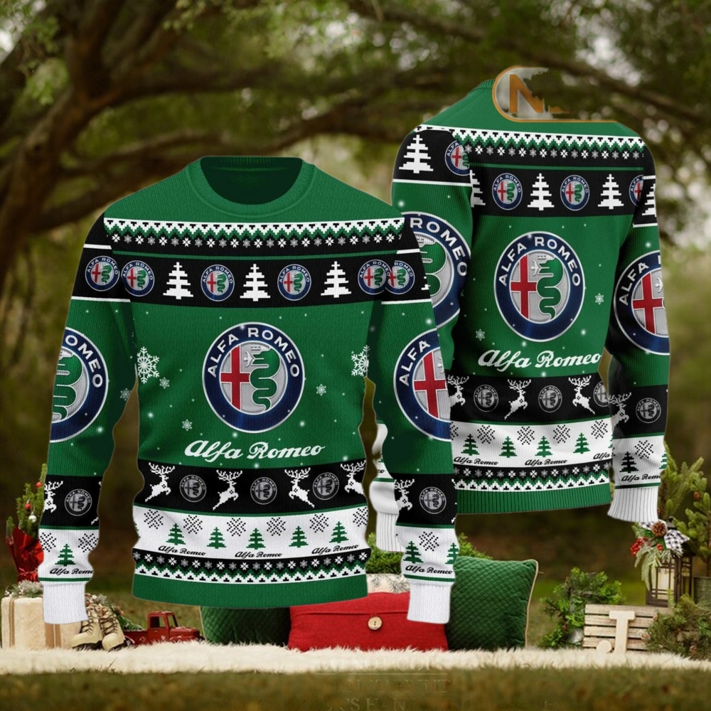 Alfa Romeo 2024 Christmas Green Ugly Sweater Alfa Romeo 2024 Christmas Green Ugly Sweater