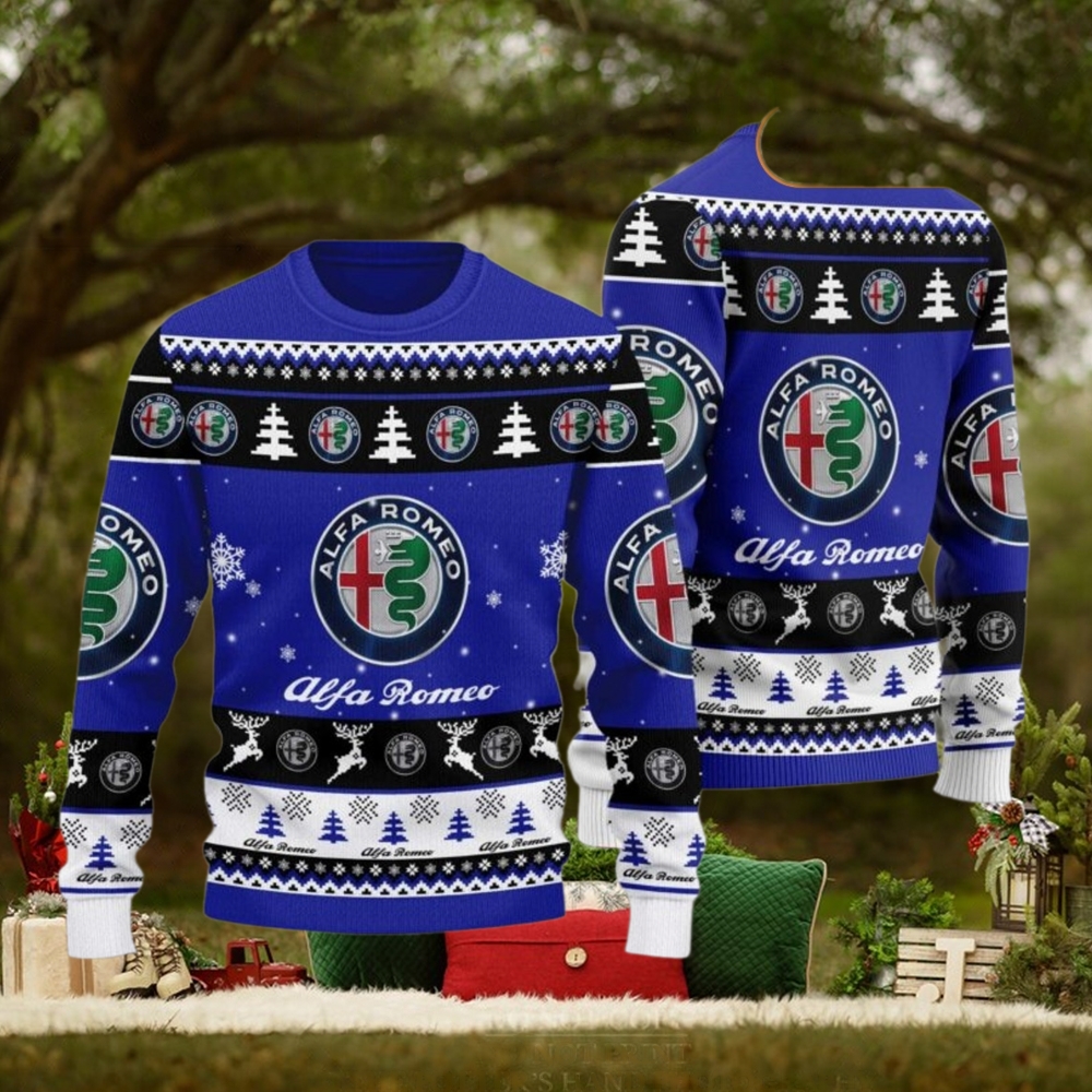Alfa Romeo 2024 Christmas Navy Ugly Sweater Alfa Romeo 2024 Christmas Navy Ugly Sweater