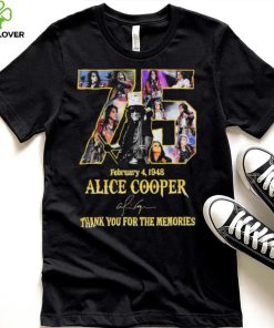 Alice Cooper 75 Years February 4, 1948 Thank You For The Memories Signature Shirt