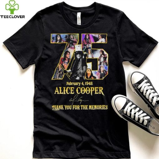 Alice Cooper 75 Years February 4, 1948 Thank You For The Memories Signature Shirt