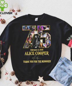 Alice Cooper 75 Years February 4, 1948 Thank You For The Memories Signature Shirt