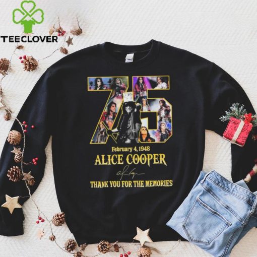 Alice Cooper 75 Years February 4, 1948 Thank You For The Memories Signature Shirt