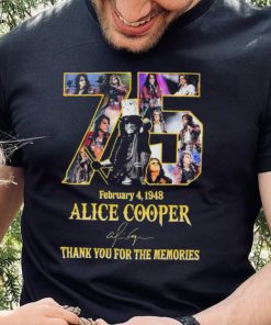 Alice Cooper 75 Years February 4, 1948 Thank You For The Memories Signature Shirt