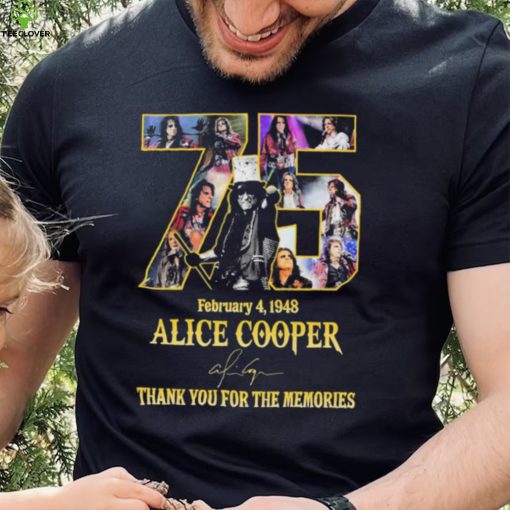 Alice Cooper 75 Years February 4, 1948 Thank You For The Memories Signature Shirt