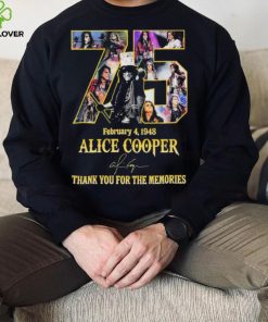 Alice Cooper 75 Years February 4, 1948 Thank You For The Memories Signature Shirt