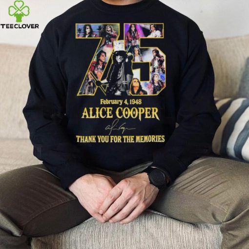 Alice Cooper 75 Years February 4, 1948 Thank You For The Memories Signature Shirt