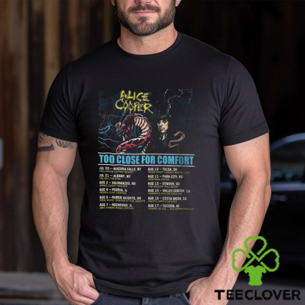 Alice Cooper Too Close For Comfort Schedule Tour 2024 T Shirt Alice Cooper Too Close For Comfort Schedule Tour 2024 T Shirt