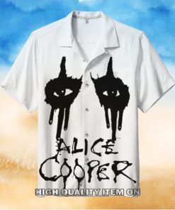 Alice Cooper White Black Hawaiian Shirt