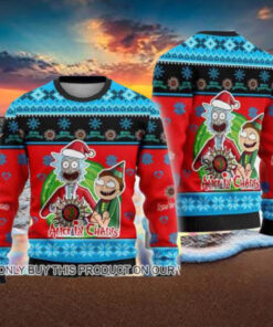 Alice In Chains With Rick And Morty Happy Xmas 2024 Ugly Christmas Sweater