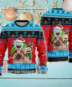 Alice In Chains With Rick And Morty Happy Xmas 2024 Ugly Christmas Sweater