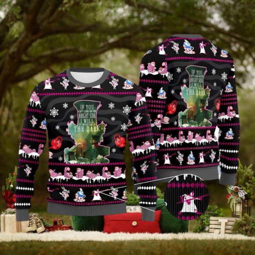 Alice In Wonderland Ugly Christmas Sweater Mad Hatter Cheshire Cat Tea Party Ugly Sweater