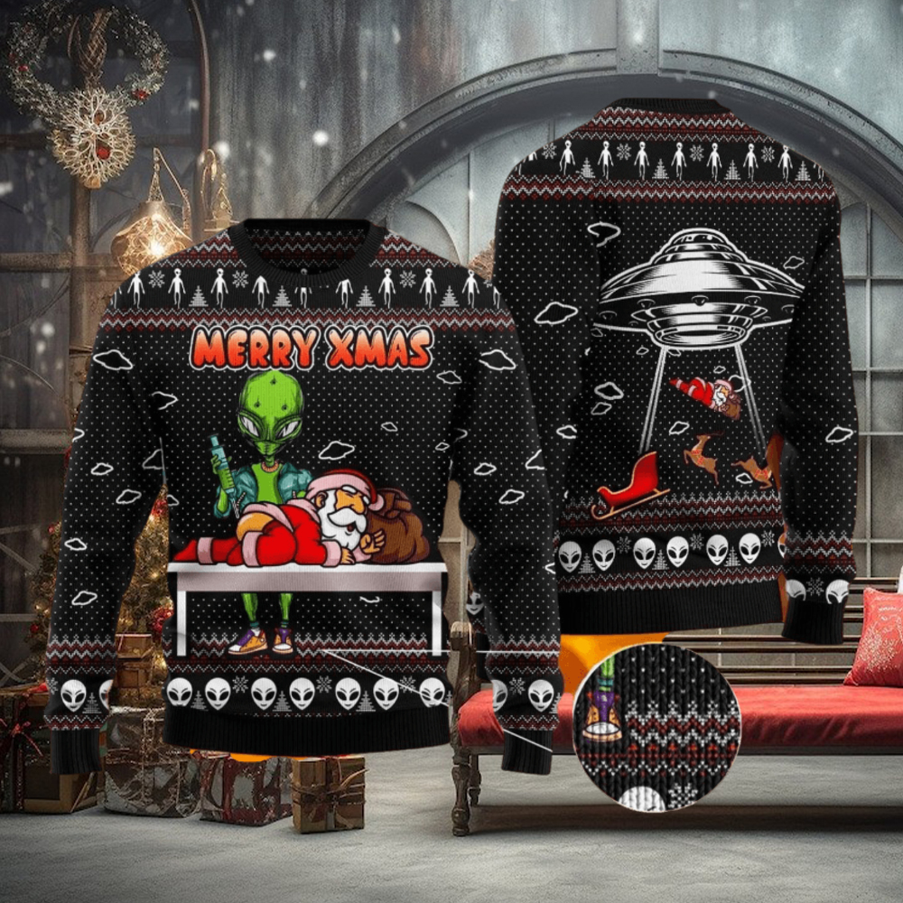Alien Merry Xmas Ugly Christmas Sweater For Men & Women Alien Merry Xmas Ugly Christmas Sweater For Men & Women