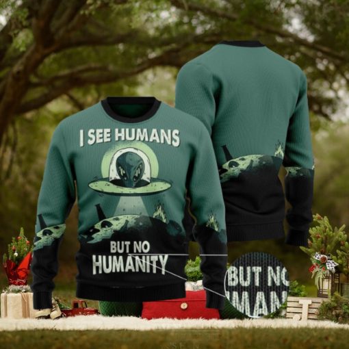 Alien No Humanity Ugly Christmas Sweater AOP All Over Printed Sweater