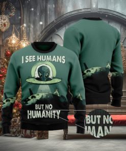 Alien No Humanity Ugly Christmas Sweater AOP All Over Printed Sweater