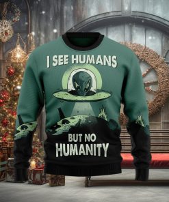 Alien No Humanity Ugly Christmas Sweater Gift Men Women