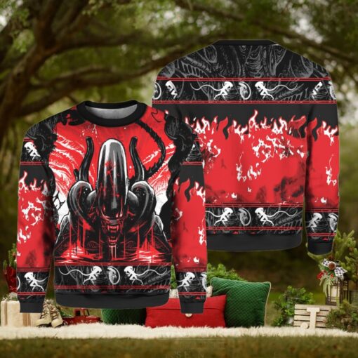 Alien Xenomorph Ugly Christmas Sweater