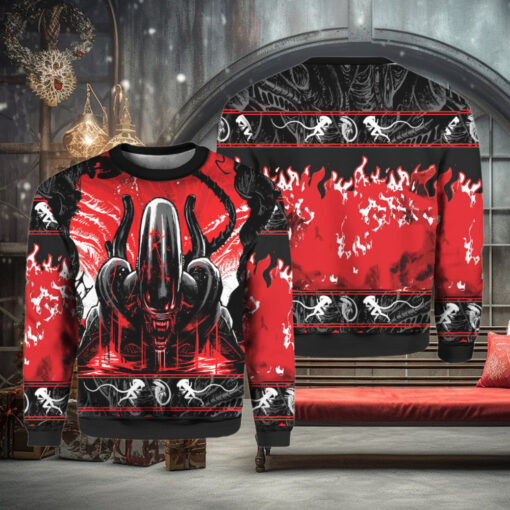 Alien Xenomorph Ugly Christmas Sweater