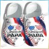 All America Papa Usa Flag Crocs Shoes Gift Grandpa Father Day