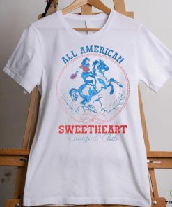 All American Cowgirl Sweetheart Club 4Th Of July Western T Shirt