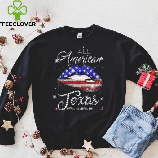 All American Texas Girl Shirt Sexy Lip US Flag T Shirt