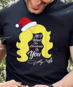 All I Want Christmas Dolly Wig Dolly Parton T Shirt